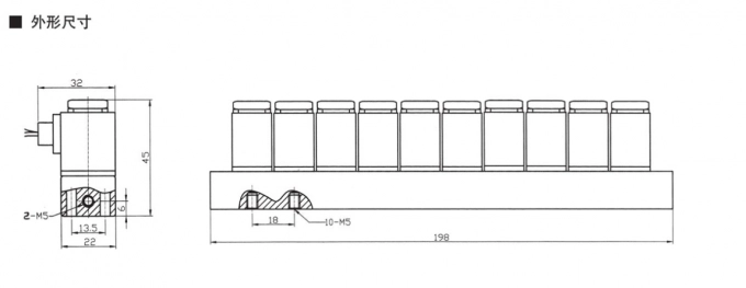 TG2311D-10F Textile Combination M5 Pneumatic Solenoid Valve 24vdc 1